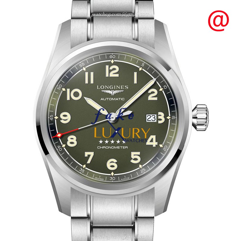 Longines L3.811.4.03.6 Spirit Replica Watch, Automatic Movement, Green Dial, Steel Bracelet