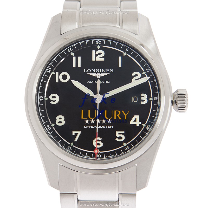 Longines L3.811.4.53.6 Replica Watch, Automatic Movement, Stainless Steel Case, Black Dial, Silver