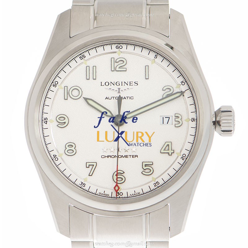 Longines L3.811.4.73.6 Spirit Replica Watch, Silver Dial, 42mm Steel Case, Automatic