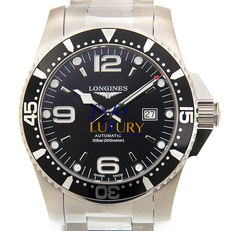 Longines L3.841.4.56.6 Conquest Automatic Black Dial Stainless Steel Replica Watch