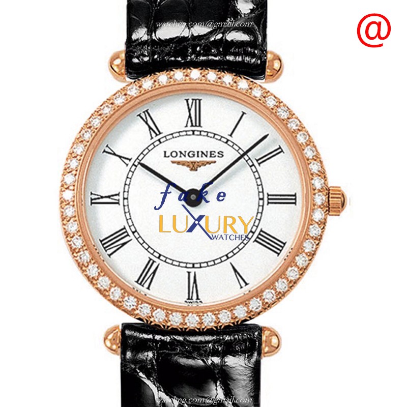 - LONG-04191911-ROSE - Longines L4.191.9.11.0 Quartz Replica Watch - 18kt Rose Gold & Diamonds - Luxury Replica Watch