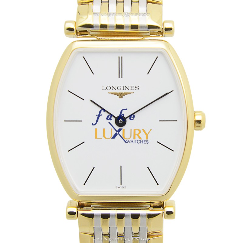 Longines L4.205.2.12.7 La Grande Replica Watch, Quartz Movement, White Dial, PVD Gold Case