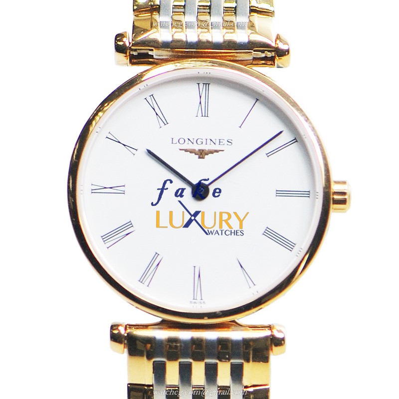 Longines L4.209.1.11.7 La Grande Replica Watch, Quartz Movement, 33mm 18kt Rose Gold Case, White