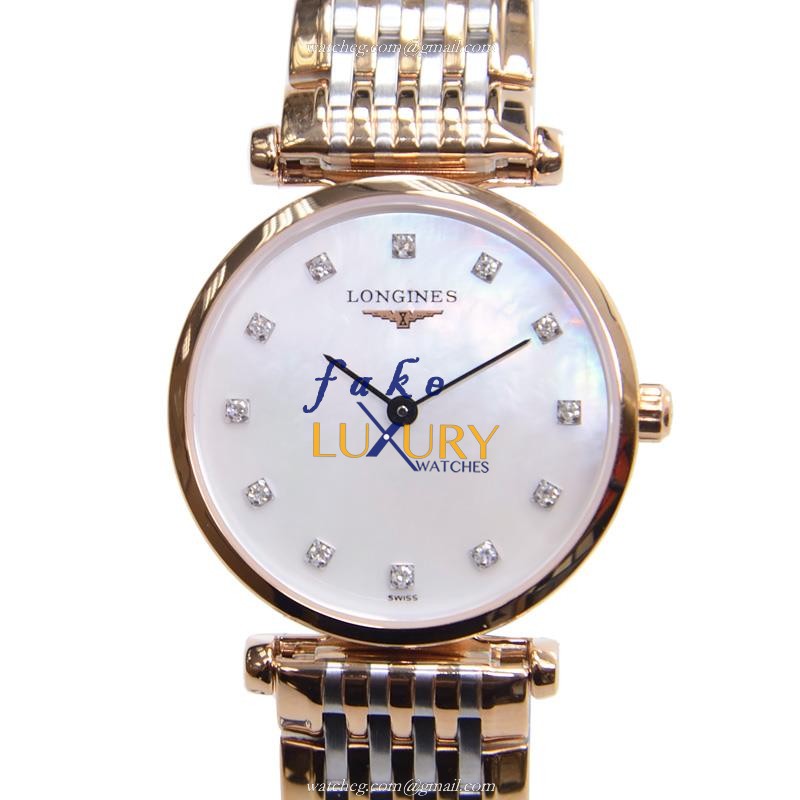 Longines L4.209.1.87.7 La Grande Quartz PVD Gold 18kt Rose Gold Strap White Mother of Pearl Dial