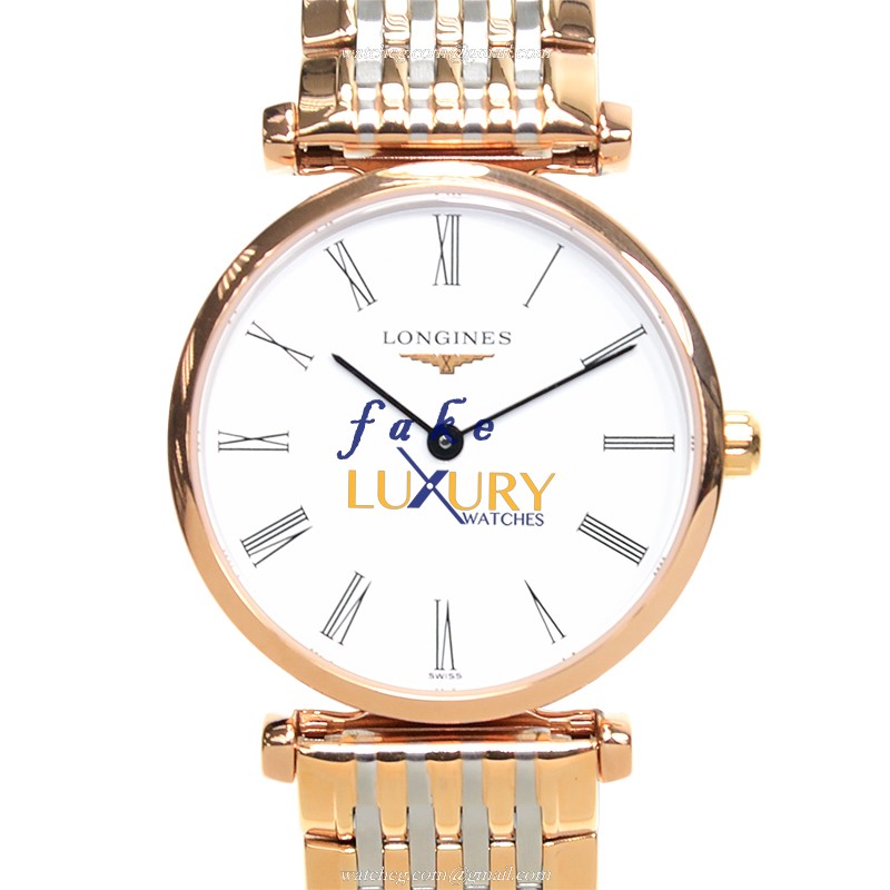 Longines L4.209.1.91.7 Replica Watch, Swiss Quartz, PVD Gold Case, Silver Dial