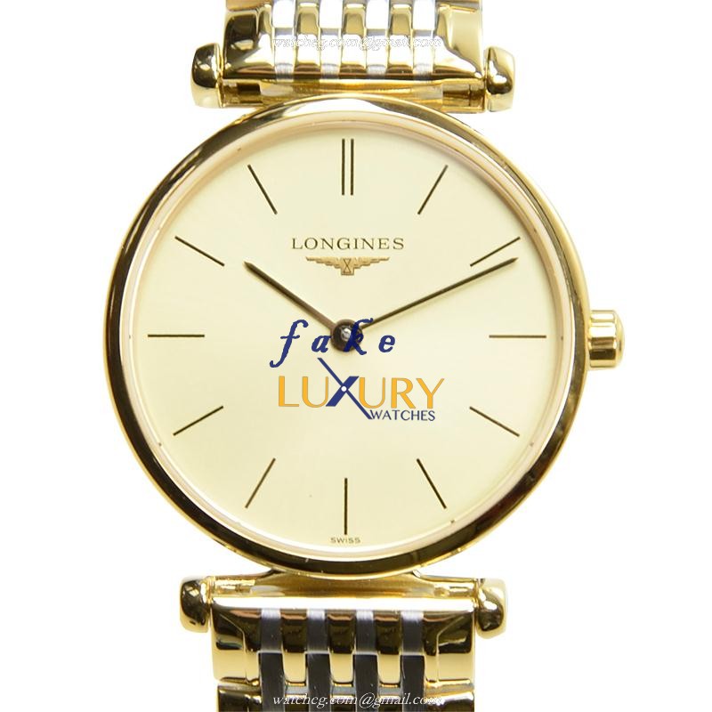 Longines L4.209.2.32.7 Replica La Grande Quartz Watch, Gold PVD Case Gold Dial