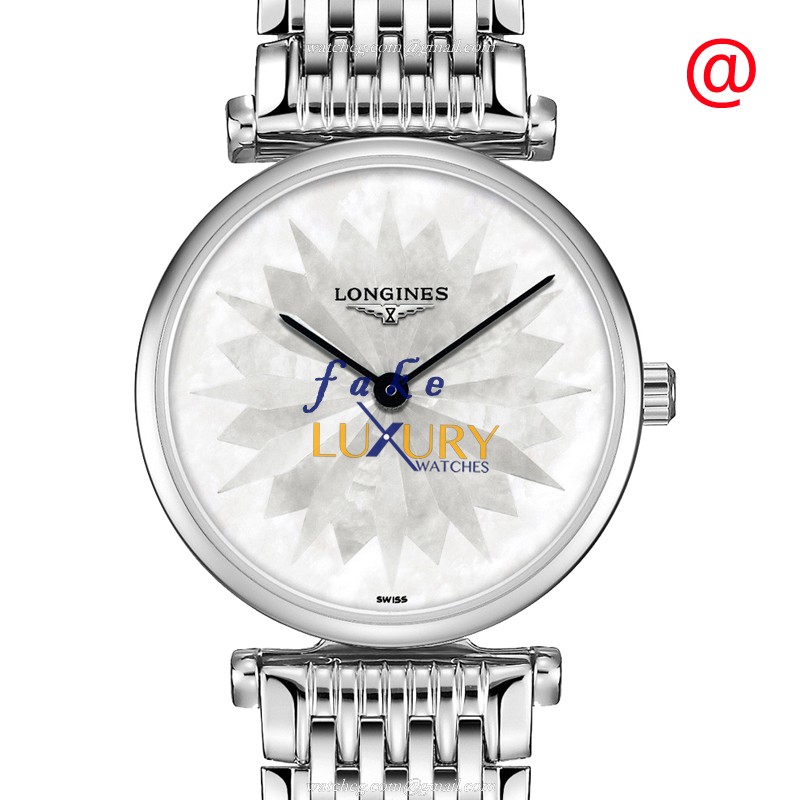 Longines L4.209.4.05.6 Quartz Stainless Steel Replica Watch - 24mm Case - White Mother of Pearl Dial