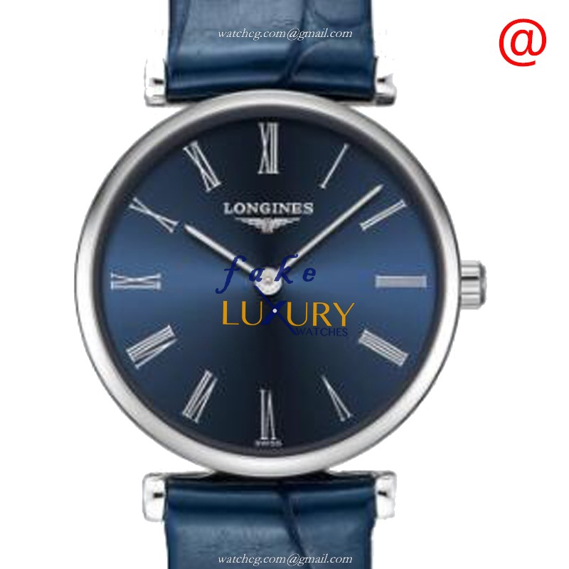 Longines L4.209.4.94.2 Quartz Stainless Steel Replica Watch - Blue Dial & Leather Strap