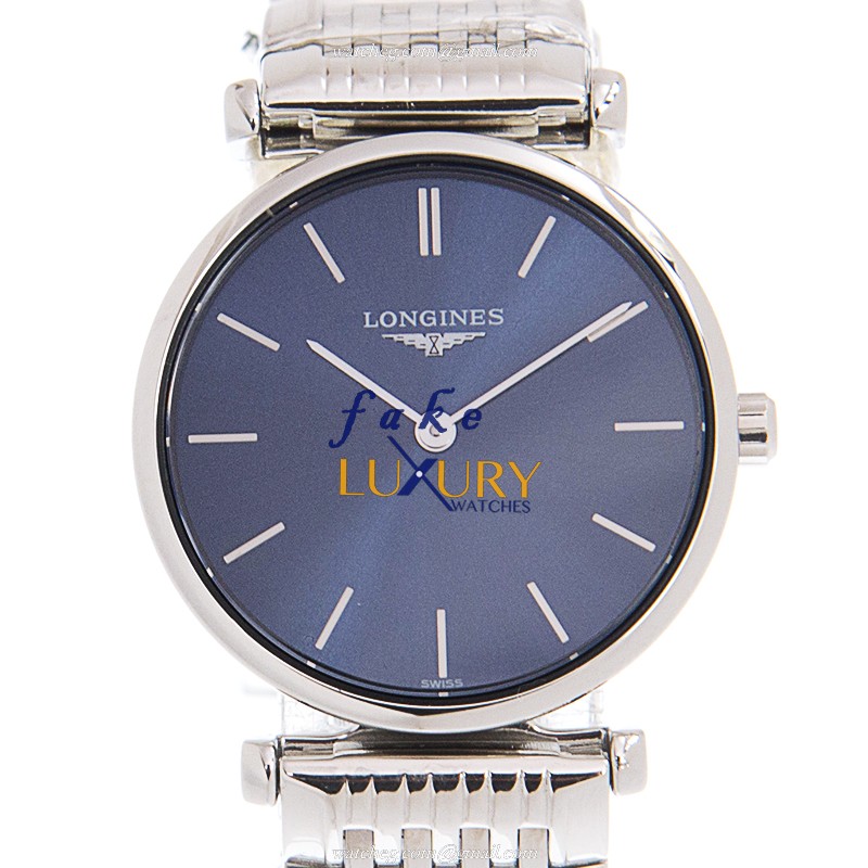 Longines L4.209.4.95.6 Replica Watch, Blue Dial, Quartz Movement, Steel Case