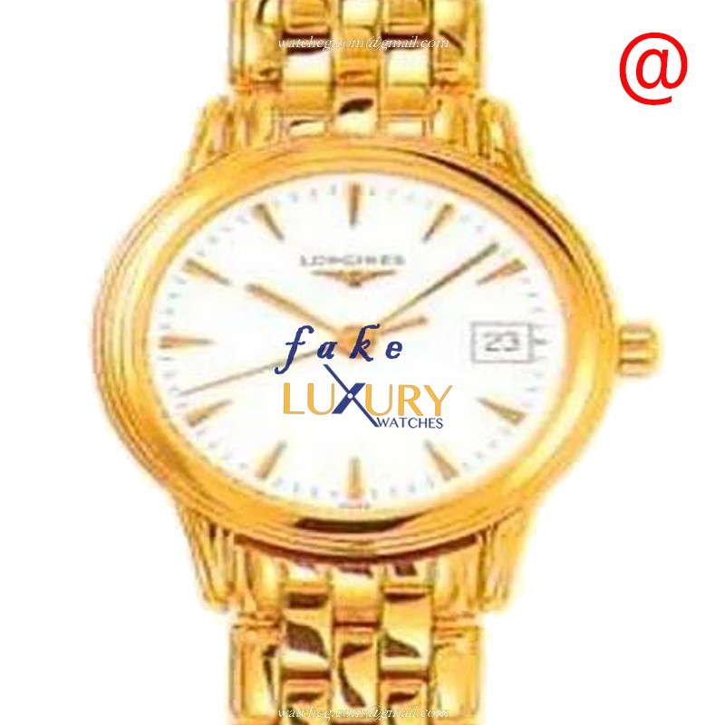 Longines L4.216.6.22.2 FLAGSHIP Replica Watch, 25mm PVD Gold Case, White Dial, Automatic - Luxury Replica Watch