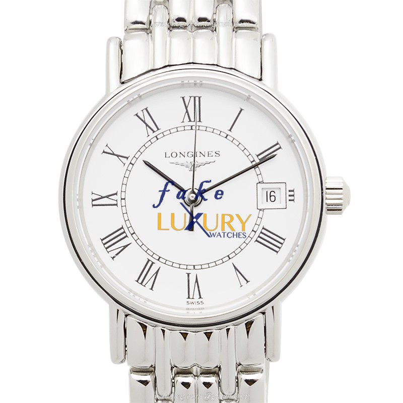 Longines L4.220.4.11.6 PRESENCE Quartz White Dial Silver Stainless Steel Replica Watch