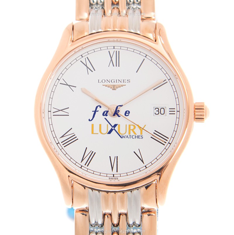 Longines L4.259.1.11.7 Elegant Series Replica Watch, White Dial, Gold-Plated Steel Case, Quartz