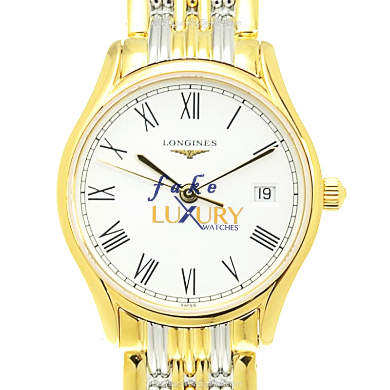 Longines L4.259.2.11.7 Replica Watch - Swiss Quartz Movement, Gold-Plated & Stainless Steel Case