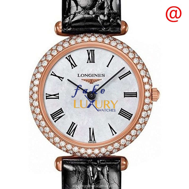 Longines L4.307.9.81.0 Quartz 18kt Rose Gold & Diamond Replica Watch, Automatic, White Dial - Luxury Replica Watch
