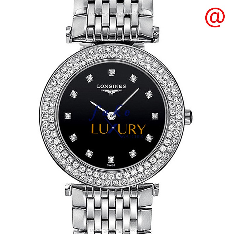 Longines L4.308.0.57.6 La Grande Quartz Black Dial Silver Bracelet | 3080576 | Automatic | Steel - Luxury Replica Watch