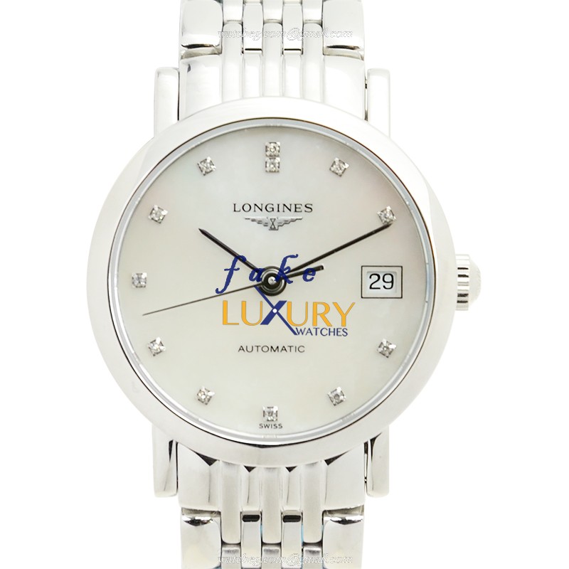 Longines L4.309.4.87.6 Elegant Automatic Stainless Steel White Dial Replica Watch