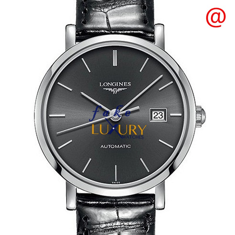 Longines L4.310.4.72.2 ELEGANT Replica Watch With Automatic Movement, Gray Dial, Steel Case