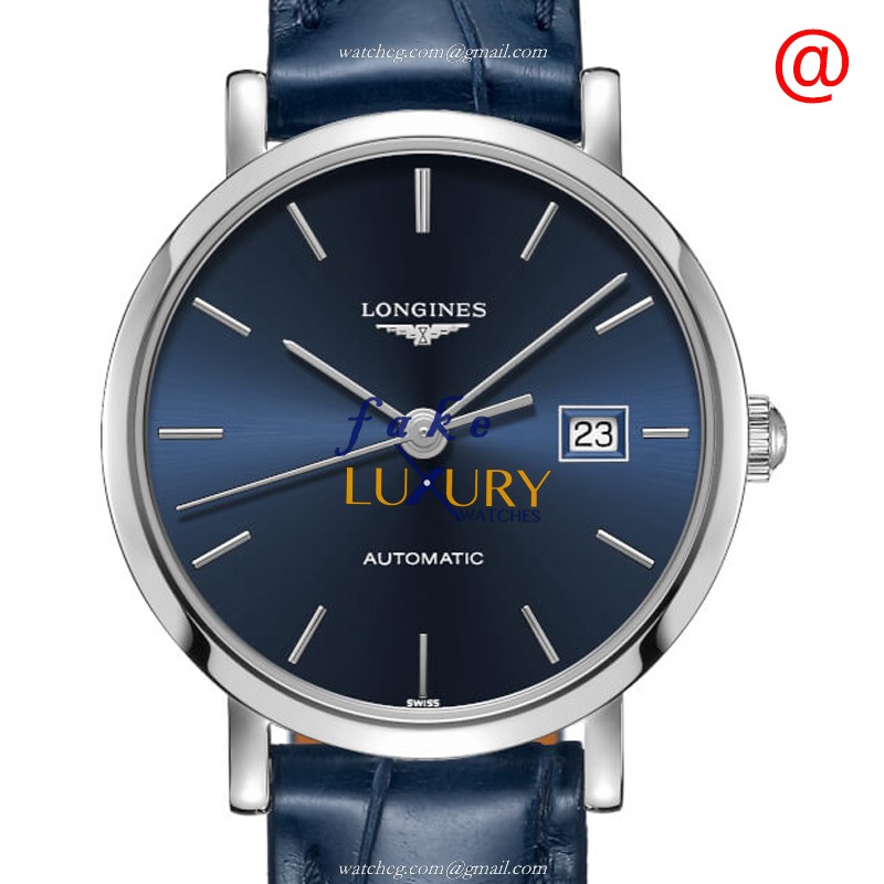Longines L4.310.4.92.2 Elegant Replica Watch, Blue Dial, Automatic Movement, Steel Bracelet