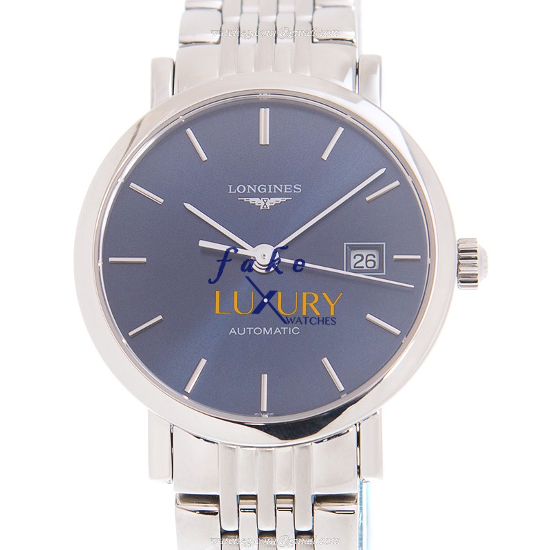 Longines L4.310.4.92.6 ELEGANT Automatic Stainless Steel Replica Watch, Blue Dial, Silver Strap - Luxury Replica Watch