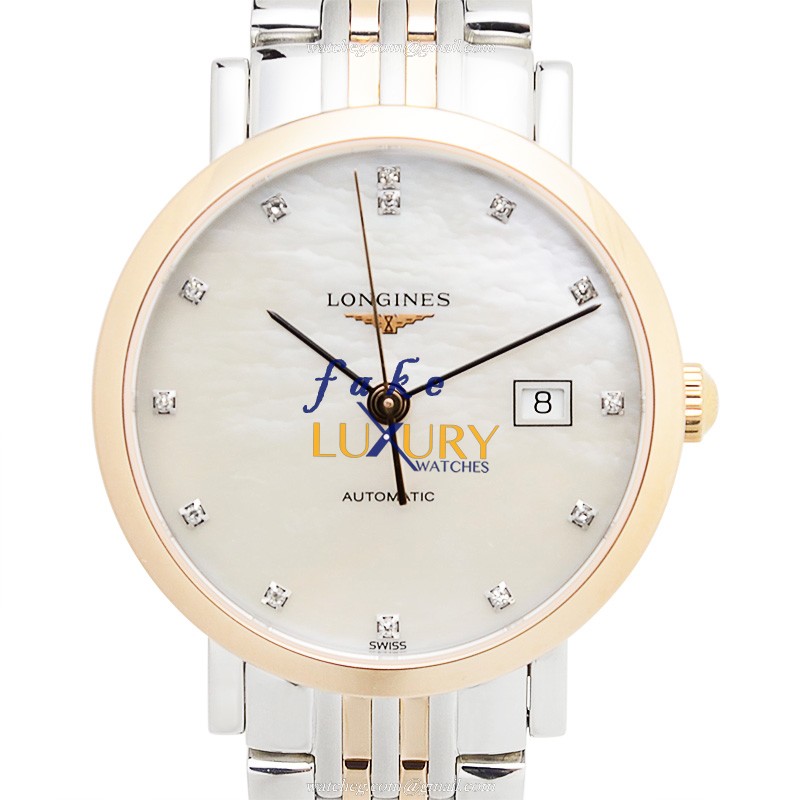 Longines L4.310.5.87.7 ELEGANT Auto 18kt Rose Gold & Steel Replica Watch - Luxury Replica Watch