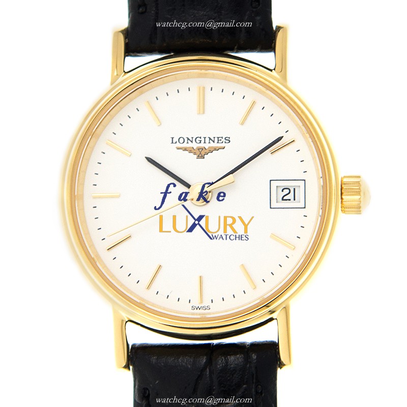 Longines L4.319.2.12.2 Replica Watch - Quartz Gold-Plated & Stainless Steel - Case Material: Steel