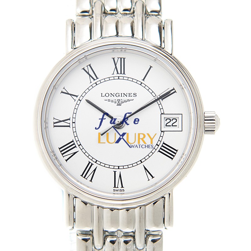Longines L4.319.4.11.6 PRESENCE Quartz Stainless Steel Replica Watch - White Dial, Silver Strap