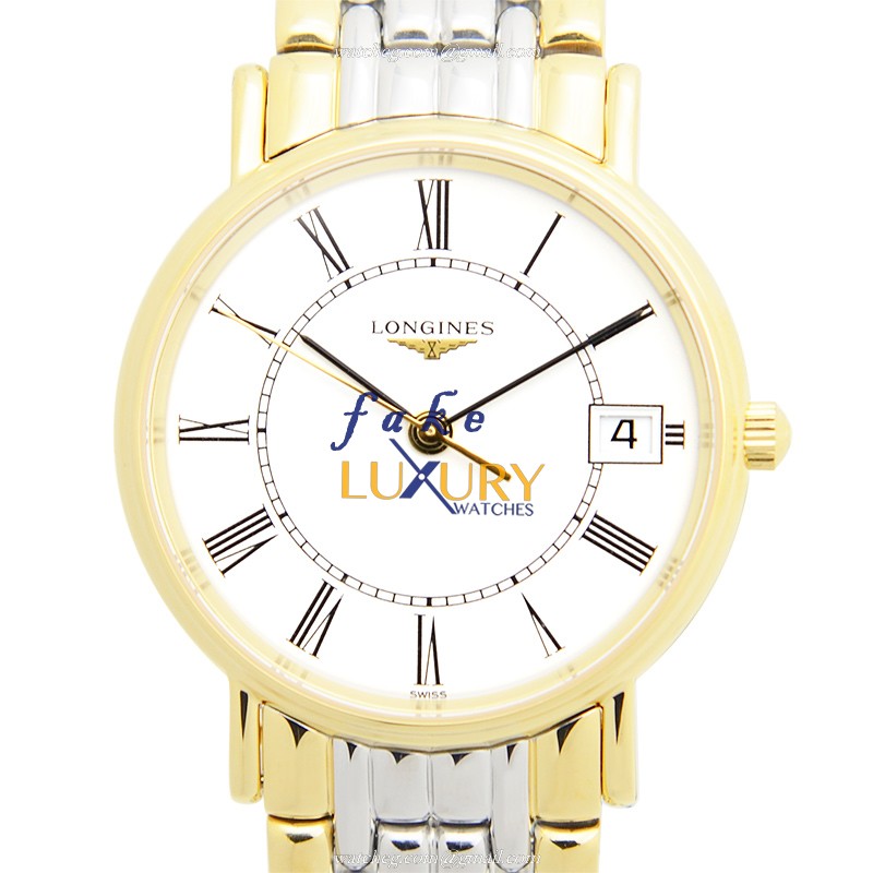 L4.320.2.11.7 - Longines PRESENCE Replica Watch Quartz White Dial Gold-Plated Steel 30mm - Luxury Replica Watch