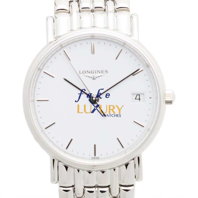 Longines L4.320.4.12.6 PRESENCE Quartz Stainless Steel White Dial Replica Watch