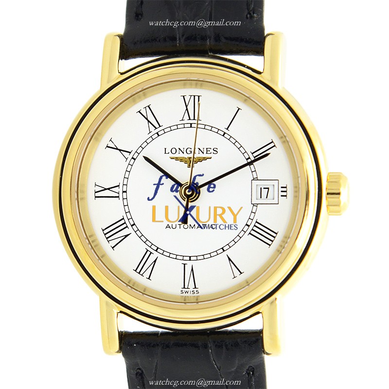 Longines L4.321.2.11.2 Presence Replica Watch - Automatic - Gold-Plated Steel Case - White Dial