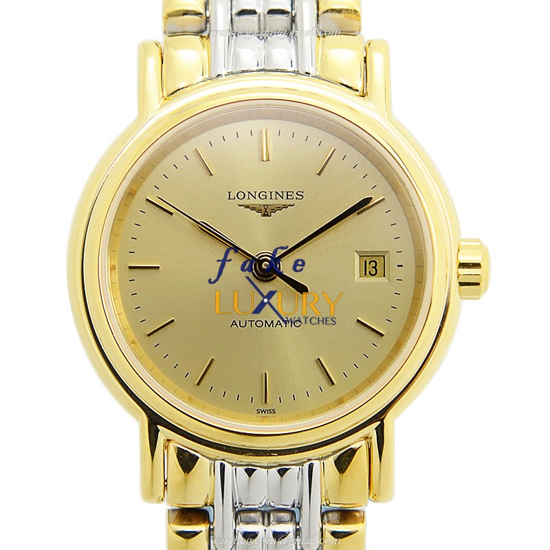 Longines L4.321.2.32.7 PRESENCE Automatic - Stainless Steel - Gold Dial - Replica Watch