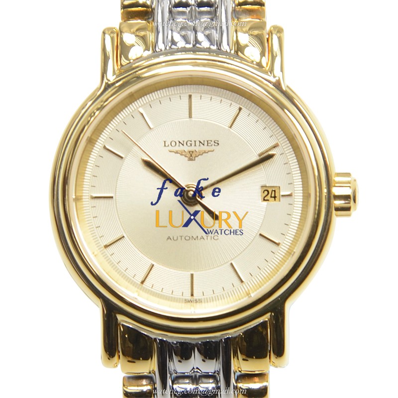 Longines L4.321.2.42.7 Replica Watch, PVD Gold Case, Silver Dial, Automatic Movement - Luxury Replica Watch