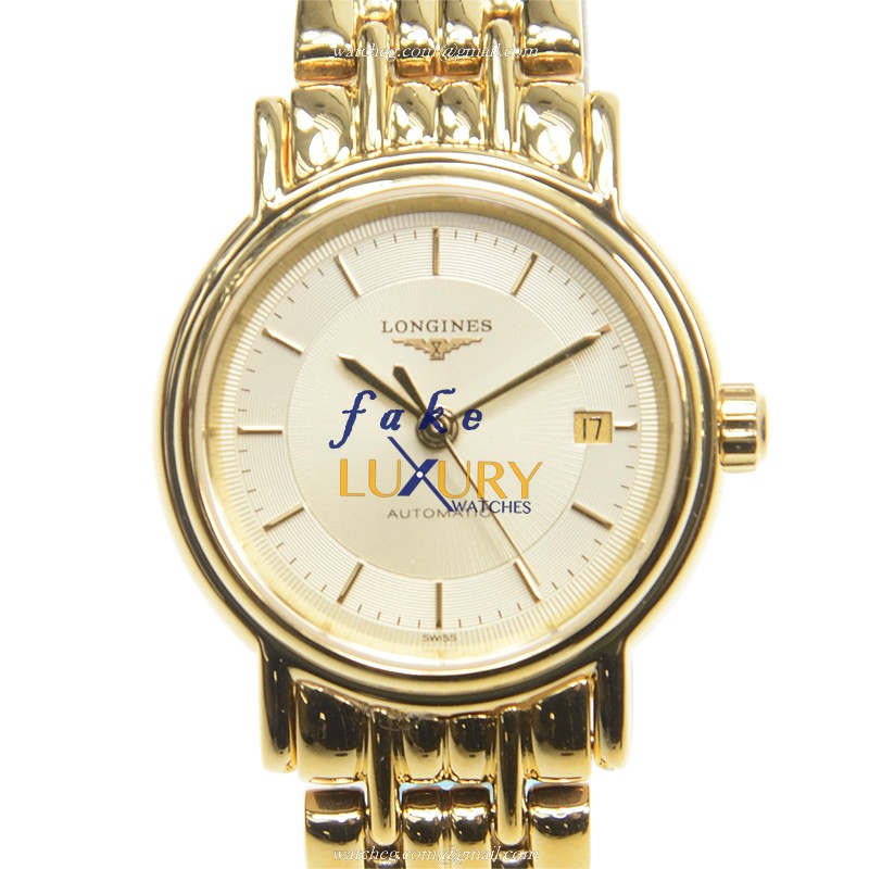 Longines L4.321.2.42.8 Presence Replica Watch - Automatic - PVD Gold Case - Silver Dial