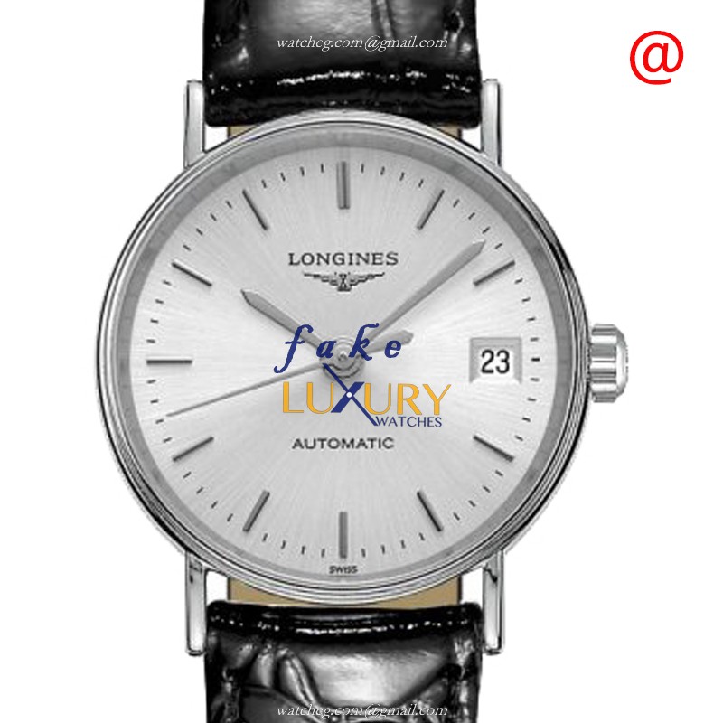 Longines L4.321.4.72.2 PRESENCE Replica Watch - Automatic, Stainless Steel, Silver Dial, Black - Luxury Replica Watch