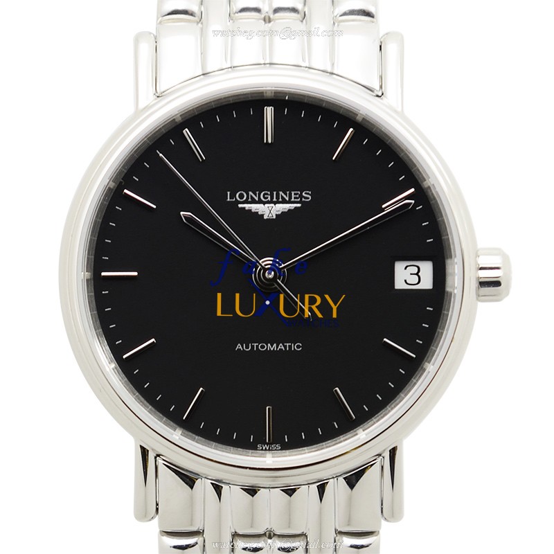 Longines L4.322.4.52.6 Replica Watch - Automatic Movement, Black Dial, Steel Case, 30mm, Sapphire
