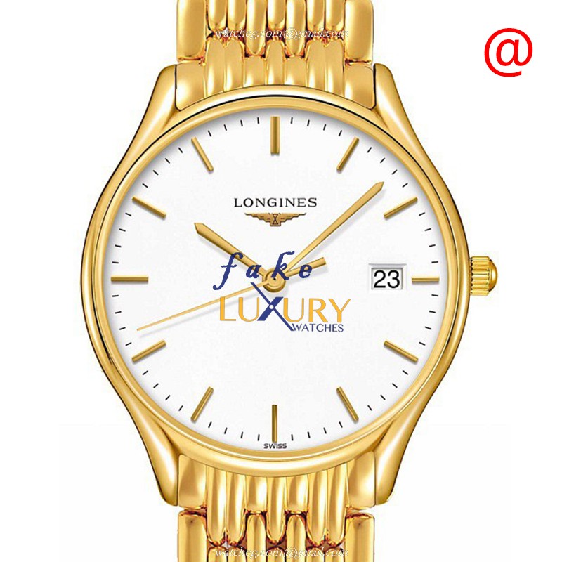 Longines L4.359.2.12.8 Quartz PVD Gold Replica Watch | White Dial, Gold Strap | L4.359.2.12.8