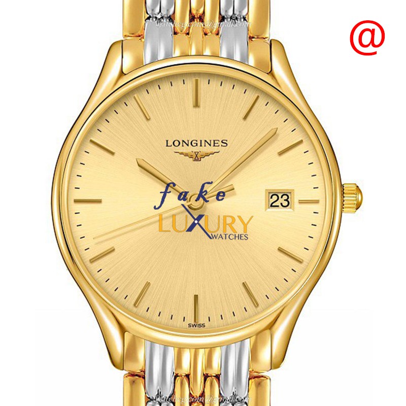 Longines L4.359.2.32.7 Lyre Replica Watch Quartz Movement 18kt Gold Steel Gold Dial Sapphire