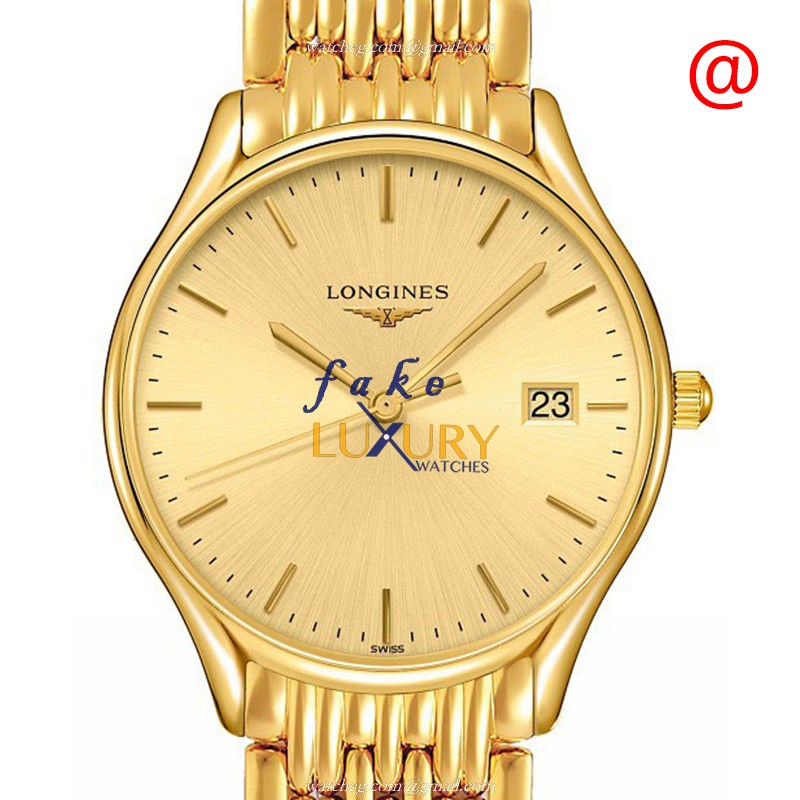 Longines L4.359.2.32.8 Replica Watch, Quartz, Gold Dial, PVD Gold Case, 32mm