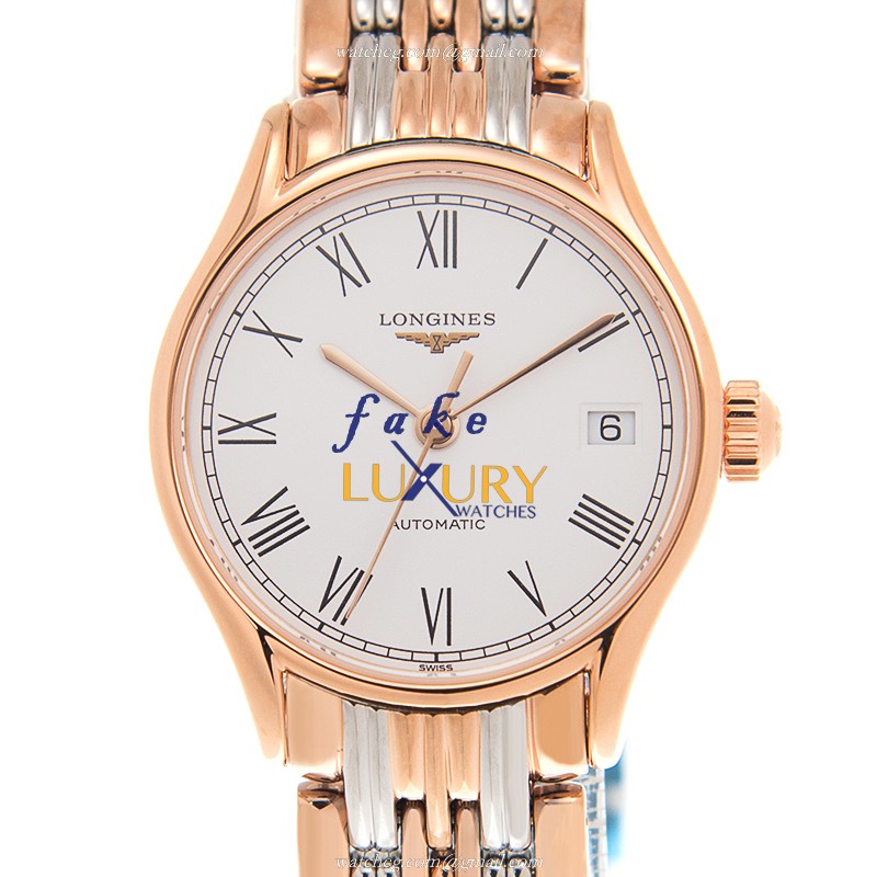 Longines L4.360.1.11.7 Lyre Automatic 18kt Rose Gold Steel White Dial Replica Watch