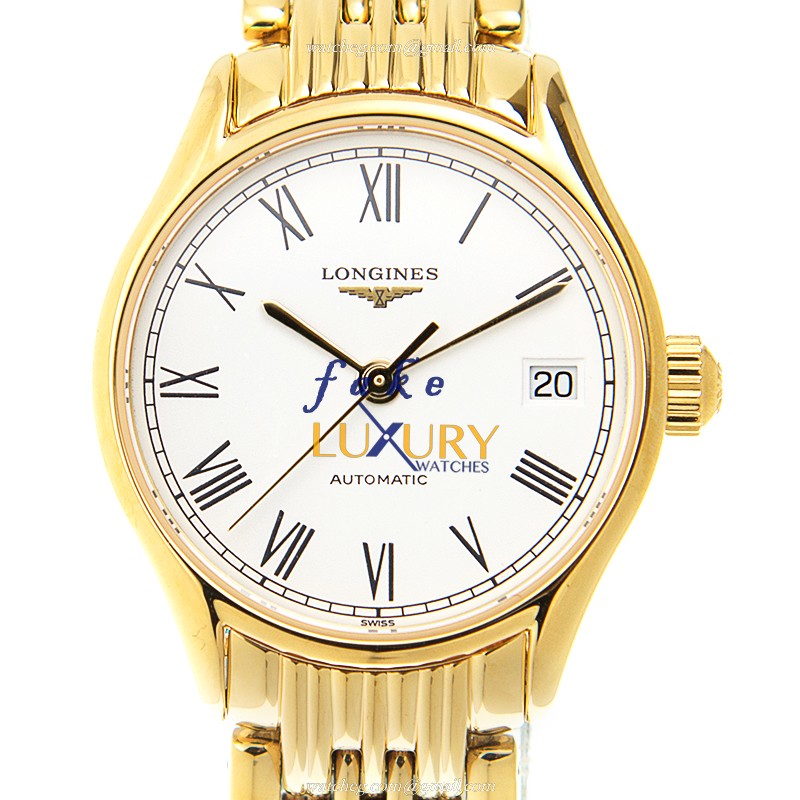 Longines L4.360.2.11.8 Replica Watch, Automatic, White Dial, Gold-Plated & Stainless Steel Case