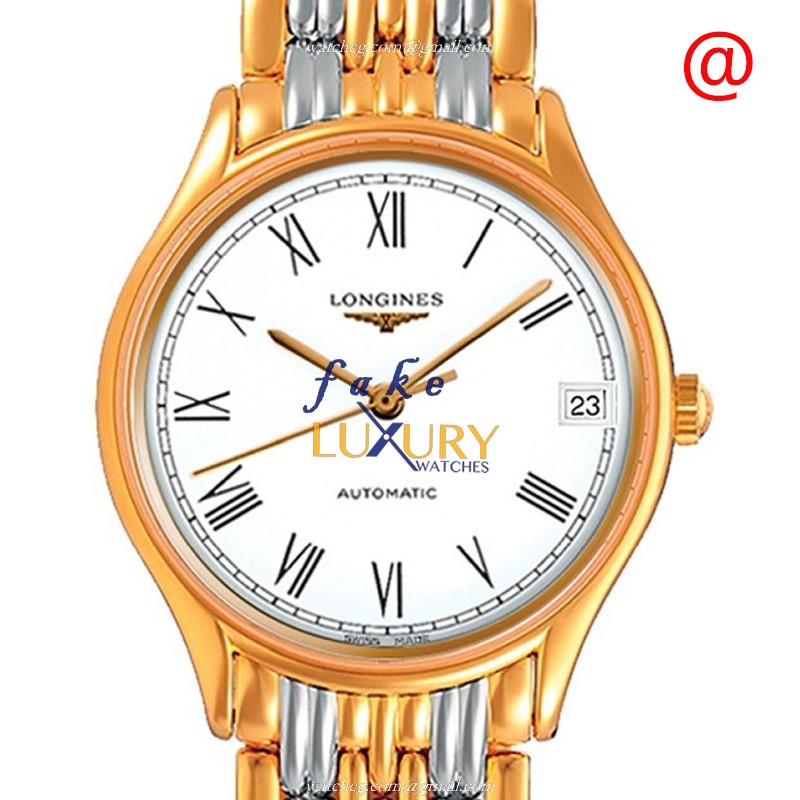 Longines L4.361.2.11.7 Lyre Replica Watch Automatic Movement White Dial 18kt Gold Steel 30mm Case