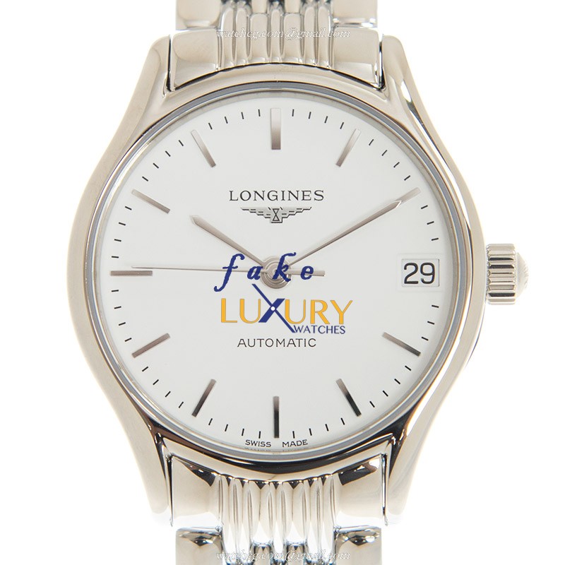 Longines L4.361.4.12.6 Replica Watch, Swiss Automatic Movement, Stainless Steel Case, White Dial