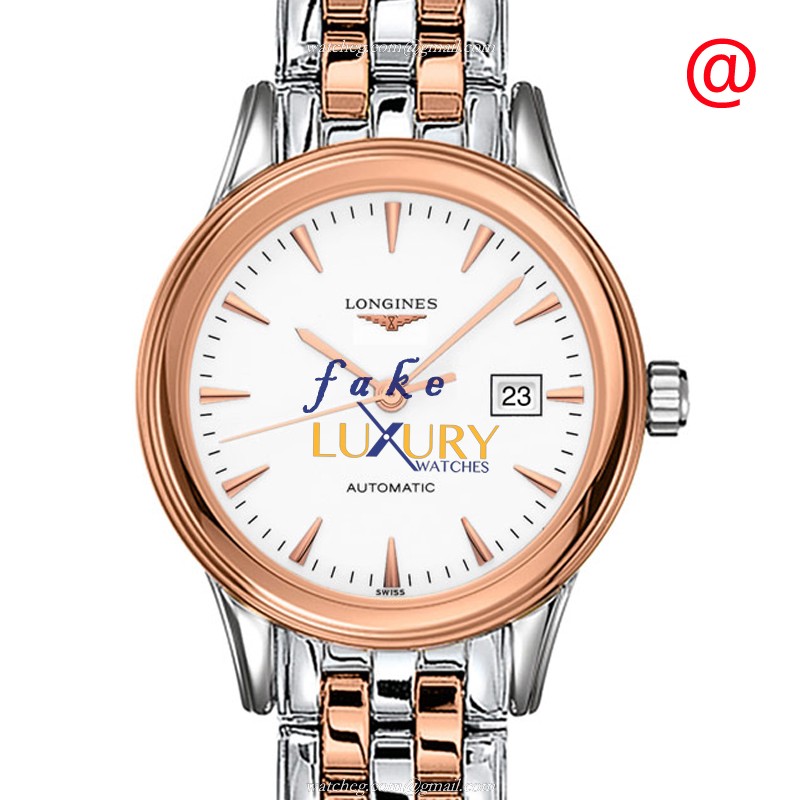 Longines L4.374.3.92.7 FLAGSHIP Auto 18kt Rose Gold Steel Replica Watch - Auto Movement