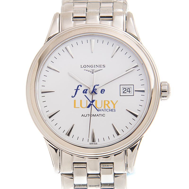 Longines L4.374.4.12.6 Replica Watch, Automatic, White Dial, Steel Case, Silver Bracelet - Luxury Replica Watch