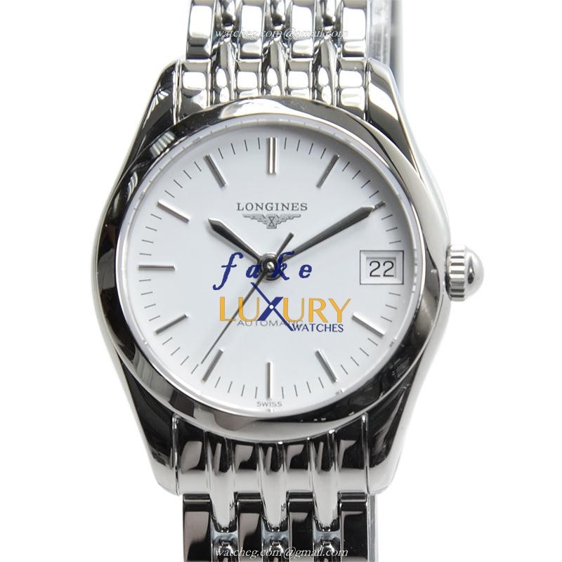 Longines L4.398.4.12.6 Replica Watch, Auto, White Dial, Steel Case, Swiss Movement - Luxury Replica Watch