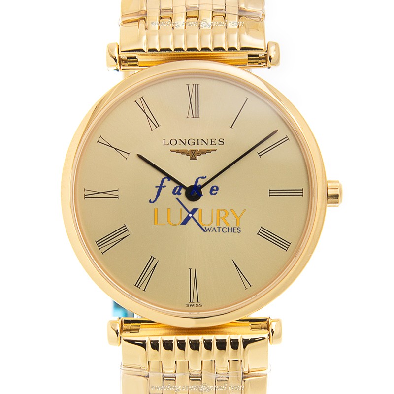 Longines L4.512.2.31.8 Replica Watch, Beige Dial, 18kt Gold & Steel Case, Quartz Movement - Luxury Replica Watch
