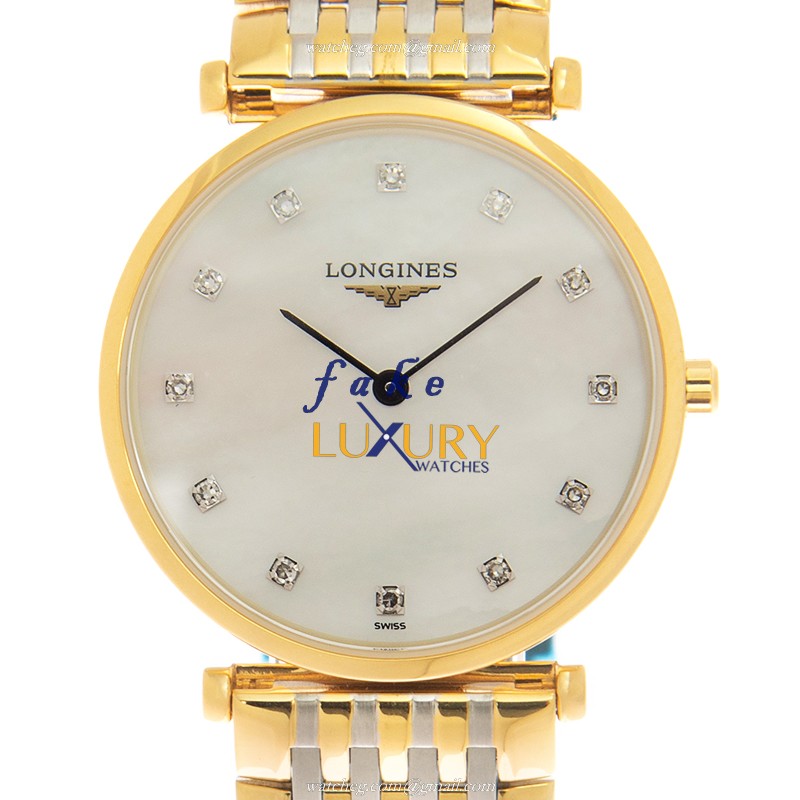 L4.512.2.87.7 - Longines La Grande Replica Watch - Quartz White Mother of Pearl Dial Gold Steel - Luxury Replica Watch