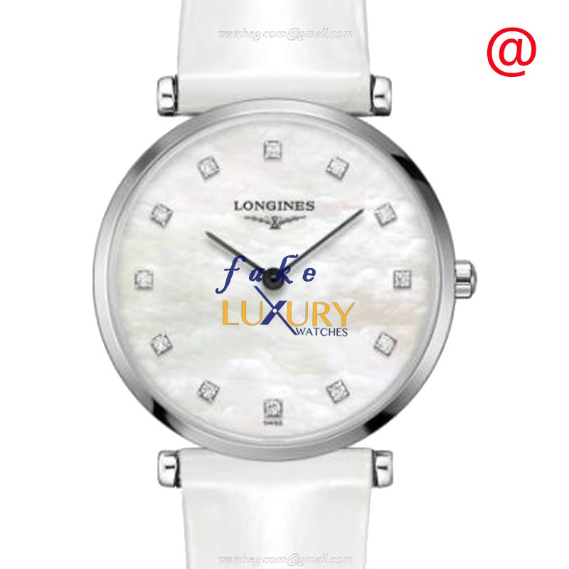 Longines L4.512.4.87.0 La Grande Quartz Stainless Steel Replica Watch White Alligator