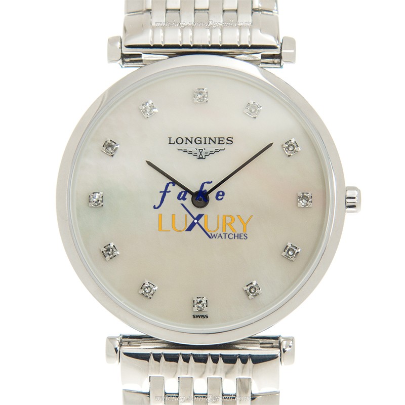 Longines L4.512.4.87.6 La Grande Replica Watch, 29mm Quartz, White Mother of Pearl Dial, Steel