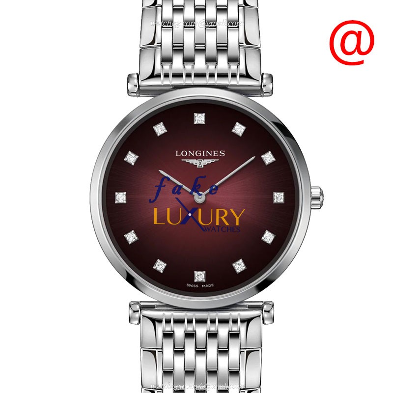 Longines L4.512.4.91.6 Replica Watch, Red Dial, Stainless Steel Case, Swiss Quartz Movement