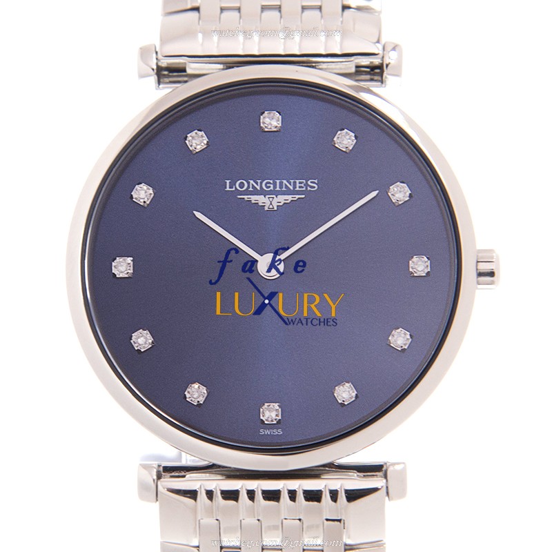 Longines L4.512.4.97.6 La Grande Quartz Replica Watch, Blue Dial Silver Steel